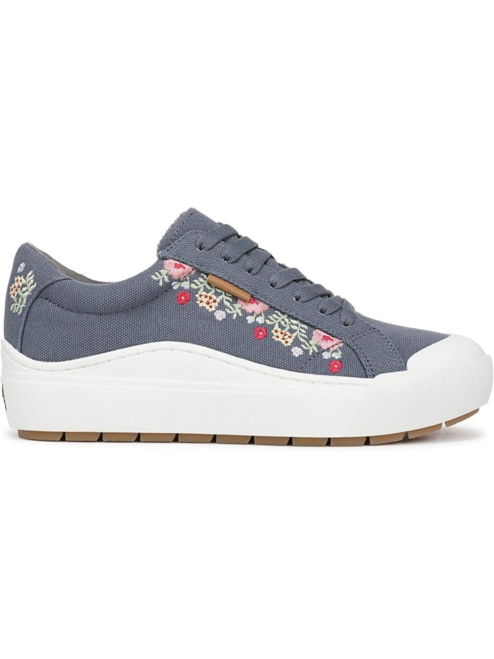 Women's Blue Floral Comfortable Boot Slip On Fashion Sneaker Lace Up Casual Shoe - Picture 6 of 6